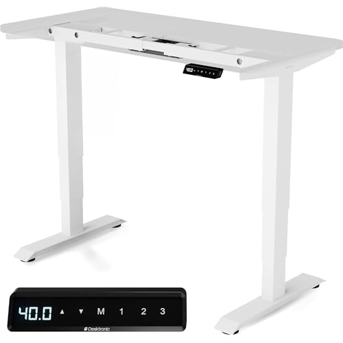 Image of Desktronic Height Adjustable Standing Desk Frame - Ergonomic Sit Stand Desk Frame, Electric Dual Motors 353 lbs, USB & USB-C Charging, Wobble-Free, Touchscreen, 3 Memory Presets, Anti-Collision