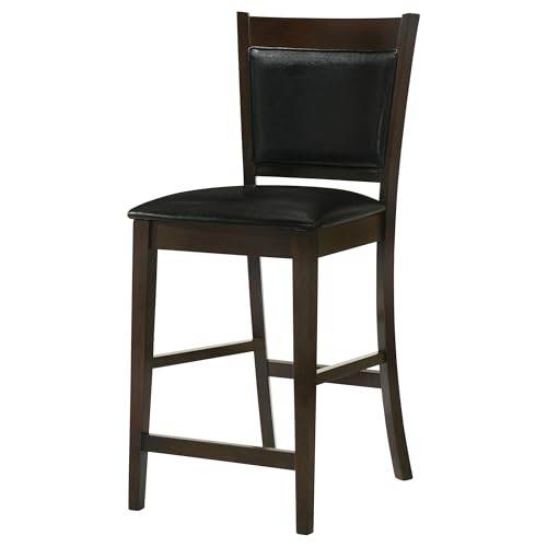 Coaster Home Furnishings - Jaden - Wood Upholstered Counter Height Chairs (Set of 2) - Footrest, Padded Seat and Back - Dining Room & Kitchen - Black & Espresso - 100959 by Coaster Fine Furniture - Used condition - Image 4