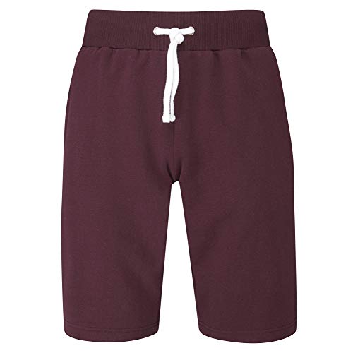 Charles Wilson Short de Jogging en Jersey à Poche Zippée pour Hommes (XL, Dark Port (0520))