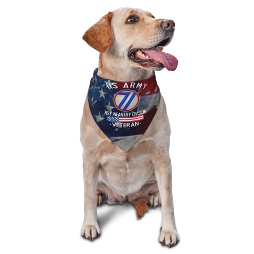 US Army 71st Infantry Division Veteran Dog Scarf Pet Bandana Cat Pet Bibs
