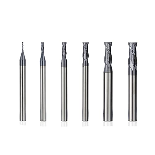 Fraise à bout plat pour machine CNC et gravure outil carbure HRC45 lot 8 pièces 2-12mm