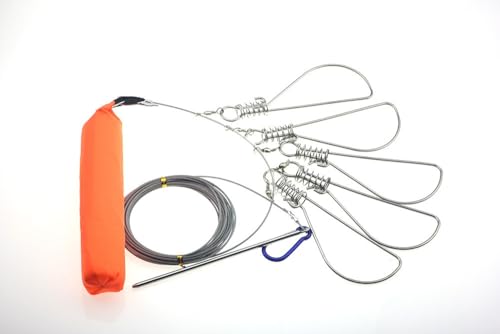 Mosquetón de acero inoxidable para pesca con 5 clips miniatura 6