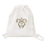 Mochila de viagem simples com cordão e desenho de esqueleto humano