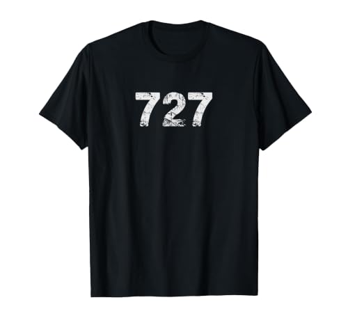 727 Area Code t-Shirt for Pinellas County Florida T-Shirt, Men, Black, 6X-Large
