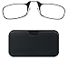 Produktbild ThinOptics Lesebrille + Schwarzes Universal-Hartschalenetui, Schwarzes Brillengestell +1,00 Dioptrien