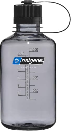Image of Nalgene Sustain Tritan BPA-Free Water Bottle Made with Material Derived from 50% Plastic Waste (using ISCC certified mass balance), 16 OZ, Narrow Mouth, Gray (Pack of 6)