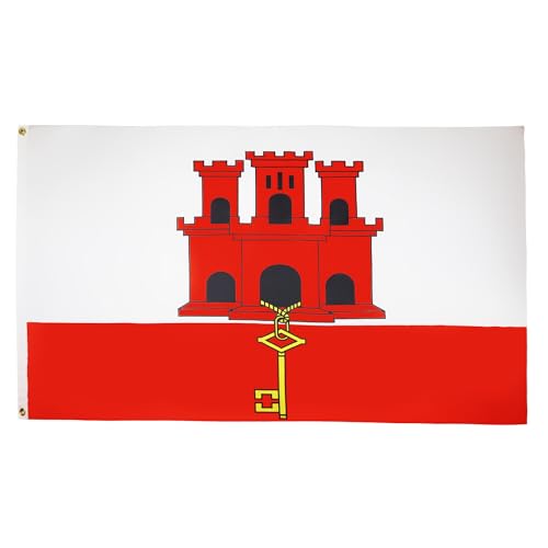 AZ FLAG - Flagge Gibraltar - 150x90 cm - Englische Fahne 100% Polyester mit Messing-Ösen - 110g