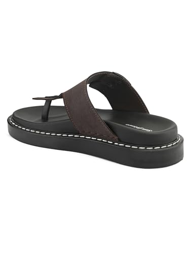 Image of San Frissco Men's Sandals with Round Toe | Perfect Fit for Summer and Rainy Season Anti-Slippery with PU Footbed Easy to Walk Slipper, Chappal | Stylish Casual Comfortable Floaters for Men