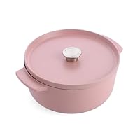 Kitchenaid Cast Iron Casserole with Lid, 5.2 Liter Capacity, Dried Rose