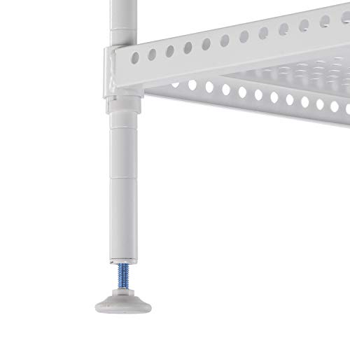 Muscle Rack PWS241228-3W Steel Wire Shelving, 3 Adjustable Shelves, 110 lb Per Shelf Capacity, 28" Height x 24" Width x 12" Depth, White - Thumbnail 5