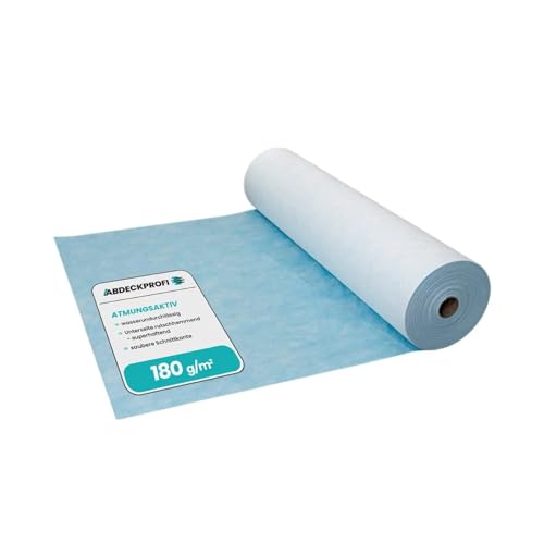 Abdeckvlies selbstklebend Atmungsaktiv - Dampfoffen ca. 1200g/m 24h 180g/m - 0.65m x 25m (16 25m) Renovierungsvlies Malervlies Abdeckvlies selbsthaftend Treppenvlies