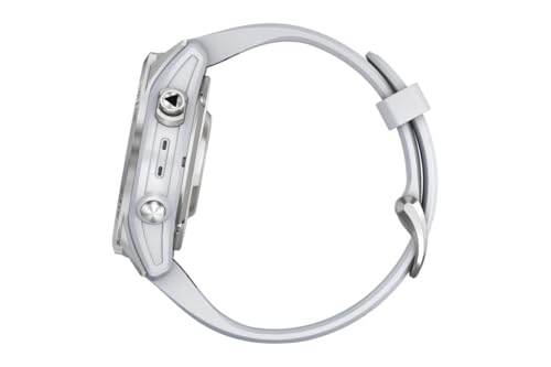 Garmin Epix Pro - Montre GPS Multisports connectée avec écran Amoled – Silver avec Bracelet Blanc – Boîtier 42 mm