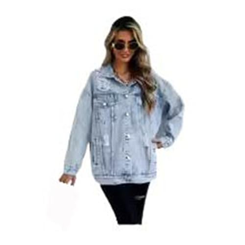Veste en jean pour femmes GUOYUXIAO manteau bleu style vintage
