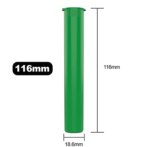 Image of 116mm CR Plastic Packaging Pop Top Tubes - Child Resistant Travel Holder Vial Containers - 500 Qty (Green)