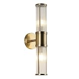 ECOBRT Glass Wall Light Fixture Indoor Antique Bronze Bathroom Vanity Lights Fixtures Beside Mirror