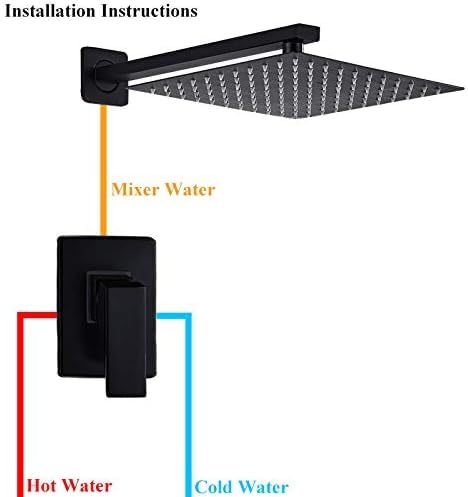 Robinets de douche mélangeur eau chaude froide avec douchette noir mat