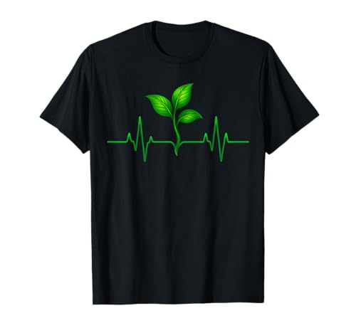 Cute Plant Heartbeat Botany Botanist Gardening Plant Lover T-Shirt