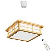 Amazon.co.jp : C-J-W LEDペンダントライト 和風 天然木製 6畳
