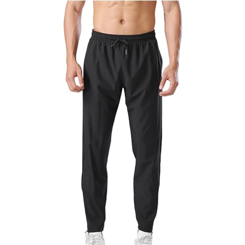 Pants for Men Summer Fashion Running Joggers Men's Quick Dry Workout Slacks Pants Elastic Drawstring Lightweight