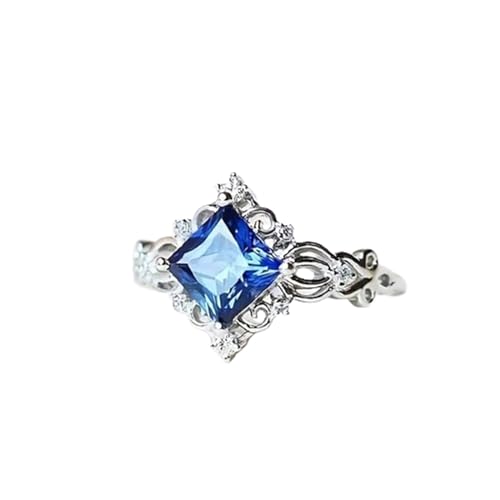 925 Sterling Silver Plated Promise Rings for Her Princess Cut Cubic Zirconia CZ Engagement Rings for Women