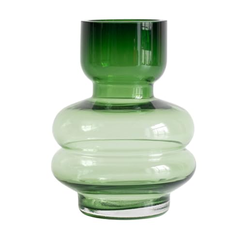 Cabilock Green Glass Vase - Nordic Style Wide Mouth Flower