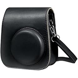 Estuche Camara Instax Mini 11 HIUOUIH Funda para Instax Mini 11 PU de Cuero Fujifilm Cámara Instantánea Case Polaroid Camara Protectora Bolsa Compactas Instant Camera Protector Estuche con Bolsillo y Correa Ajustable, Negro