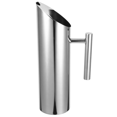 ULTECHNOVO Jarra de Agua de Acero Inoxidable 1,5 L Diseño Recto, Resistente al Frío, para Bar y Hogar, Botella para Servir Bebidas Frías y Cócteles, Tetera Portátil para Uso Doméstico