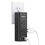 Multi Plug Outlet Extender with USB, ONDOG Surge Protector with 6-Outlet Expander and 3 USB Ports, Outlet Splitter with Rotating Plug, 1680 Joules, Wall Mount Outlet Splitter for Home Dorm Essentials