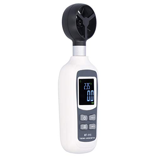 Ejoyous Anémomètre Numérique MT 915 Compteur de Vitesse du Vent Portatif Écran LCD 0,4 à 30,0 M/s 5 Unités Roulement à Faible Friction pour les Tests sur le Terrain en Extérieur de la Navigation CVC