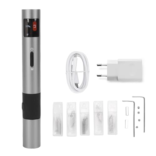 SENECESLI Cuchillo Cortador Ultrasónico de 40 KHz, Cuchillo Ultrasónico de Mano de 30 W con 50 Cuchillas de Repuesto y Pantalla OLED para Modelo Impreso en 3D, Plástico, Madera, Resina, (Enchufe de