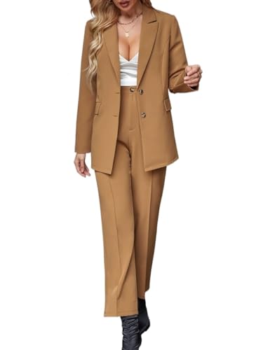 Women's 2023 Fall Outfits Late Fall Frenchy Single Breasted Blazer & Pants Business Casual
