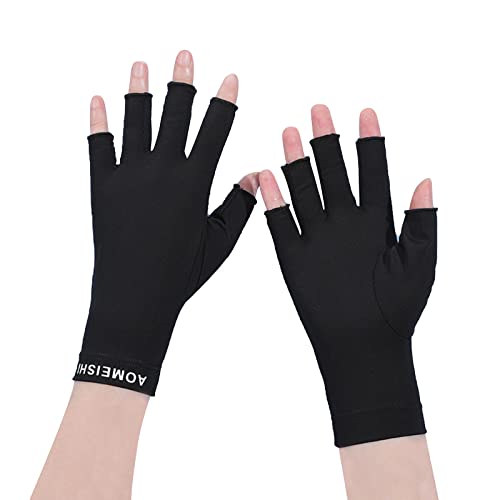 Luvas femininas sem dedos, protetor solar, proteção UV, luvas de meio dedo, luvas de verão para diri