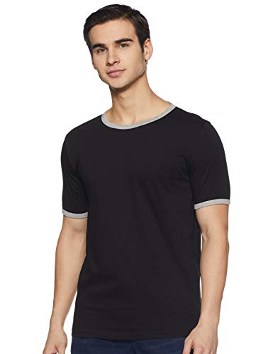 Image of ABOF Men's Solid Slim fit T-Shirt (BOA19AMCWTE3019100 Black S