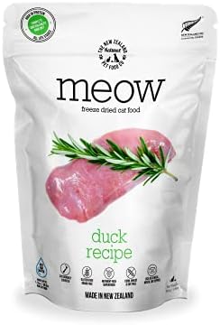 Meow Duck Freeze Dried Raw Cat Food, Mixer, or Topper, or Treat - High Protein, Natural, Limited Ingredient Recipe 9.9 oz