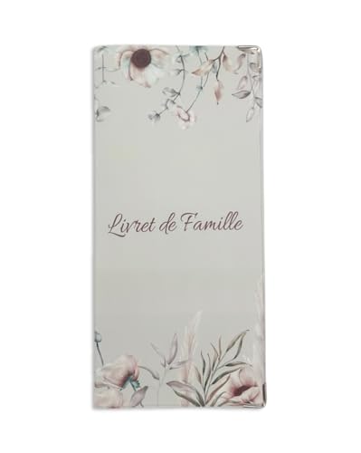 Nemau - Étui Livret de Famille - Protège-Livret Officiel - Housse en Gomme Expansée - Format Mairie - Fabriqué en France - Souple, Imperméable, Élégant - Modèle Fleurs Bohèmes