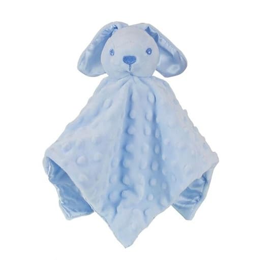 Personalised Newborn Baby Boys Girls Toy Comforter Blankets Elephant, Bunny, Giraffe, Zebra Teddy Embroidered Name | Gift Toy Comforter (Blue Dimple Bunny)
