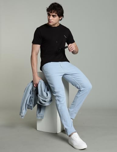 Image of INKD Men's Classic Regular Fit Jeans with 5 Pocket Styling | Mid- Rise | Soft & Stretchable | Men's Bottomwear (Available in Plus Sizes)