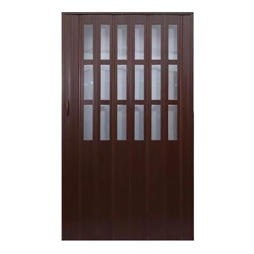 Puerta corrediza magnética plegable de PVC, partición temporal para espacios interiores, diseño de concertina fácil de instalar