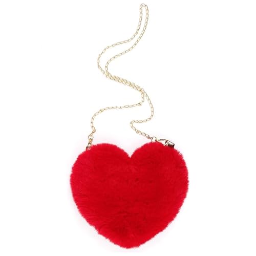 MUNSKT Handtasche Damen Handtasche Herz Umh&auml;ngetasche Umh&auml;ngetasche Klein Pl&uuml;sch Herz Tasche S&uuml;&szlig;e Heart Bag Pl&uuml;sch Tasche M&auml;dchen f&uuml;r T&auml;glich Outdoor Reisen Valentinstag Geburtstag