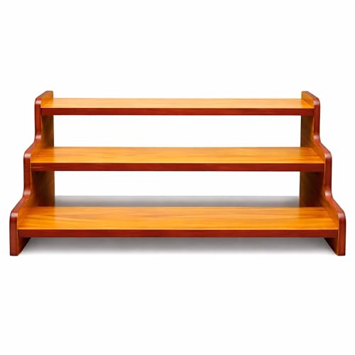 Image of 3-Tier Wooden Countertop Organizer Shelf for Kitchen Counter | Multipurpose Spice Rack Storage Stand for Bathroom, Office & Desktop | Display Shelf for Seasonings, Cosmetics, Plants
