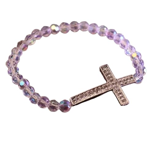Chaîne de mains en cristal cadeau femme bracelet réglable avec fine croix blanche élégante