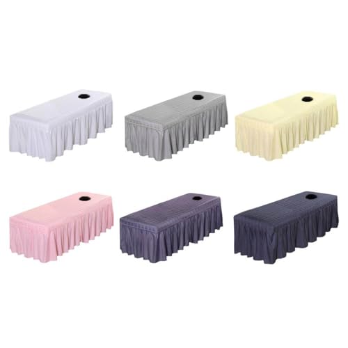 1pcs Bedskirt ONLY Solid Beauty Salon Massage Table Bed Sheet Bedspread Skin-Friendly Massage Sheet SPA Bed Full Cover with Skirt 190x80cm