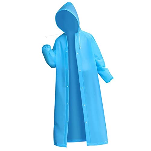 Potosala 2er Pack Regenjacken Regenponcho Regenjacken Wiederverwendbar Wasserdicht Regenjacke für Reisen,für Fahrrad Wandern Camping Angeln (EVA) Transparent Unisex (Blue) Cover