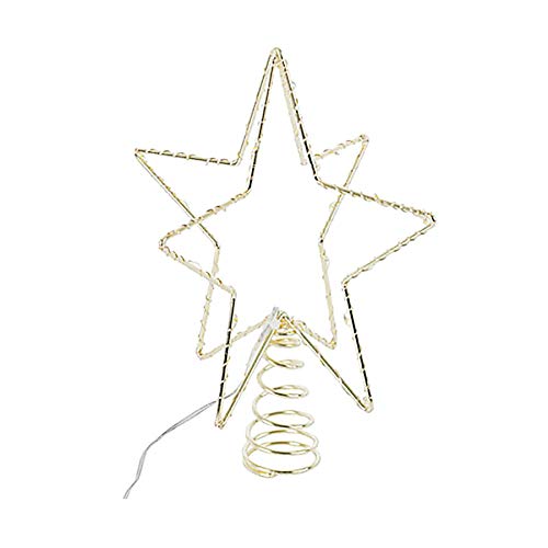 Sirius Home 51645 Weihnachtsbaumspitze Metall 30 LED 15 cm, batteriebetrieben Gold Indoor Cover