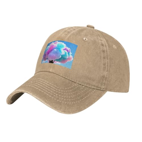 WHJSSF Gorra de béisbol negra para adultos, imagen de algodón de azúcar para hombres y mujeres, uso deportivo de viaje, Natural, talla �nica