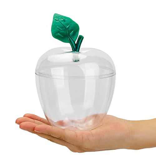 HANZE Large Clear Apple Container Apple Shaped Candy Toy Filling Containers Jar Back To School Teacher Appreciation Gift Wedding Party Ornaments Christmas Decorations Supplies Favors
