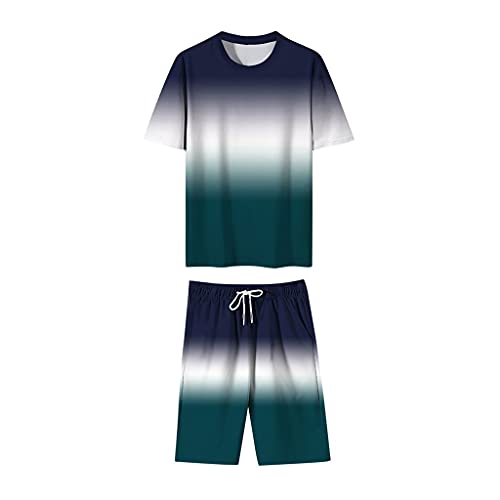 Costume pour hommes YangRy ensemble d'été léger contre la chaleur short t-shirt vert XL