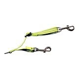 Herm. Sprenger Adjustable Coupling Strap – Reflective Nylon 2-Way Dog Leash Coupler with Nickel-Plated Swivel Clip – Safety Backup Strap for Prong & Flat Collars (Yellow)