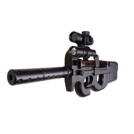 CyberGun Paquete Completo con Accesorios - Arma para Airsoft, Modelo WD90, 0,5 Julios, Color Negro, Modelo eléctrico, Disparo único o ráfagas