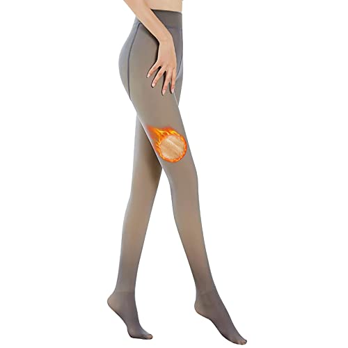 MSUMYUW Thermo Strumpfhose Gefüttert Thermo Strumpfhose Damen Strumpfhosen Damen Winter Gefüttert Gefälschte Durchscheinend Plüschstrümpfe Pantyhose Wärmende Fleece Für 40-70kg Damen Cover